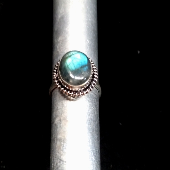 103 NWT Labradorite gemstone crystal 925 silver ring size 9.5 free shipping sale - Picture 4 of 6